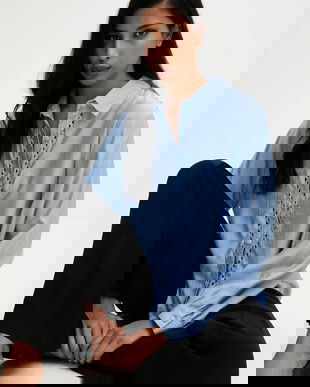 Answear.LAB cămașă de in cu guler clasic, regular