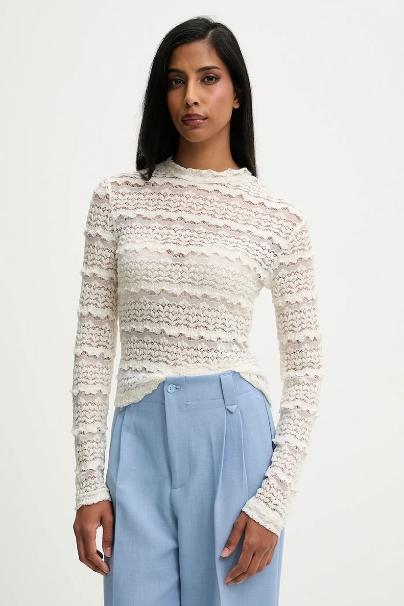 Answear.LAB bluza culoarea bej, neted