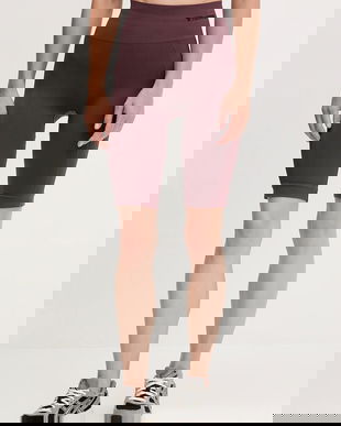 Hummel pantaloni scurți de antrenament Tif culoarea roz, uni, high waist