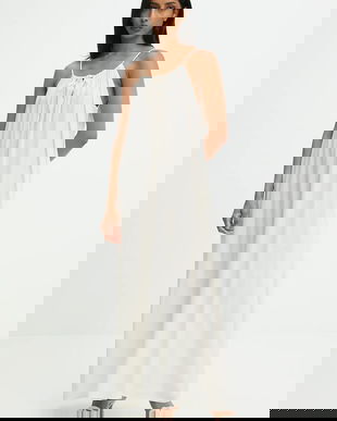 Answear.LAB rochie culoarea bej, maxi, drept