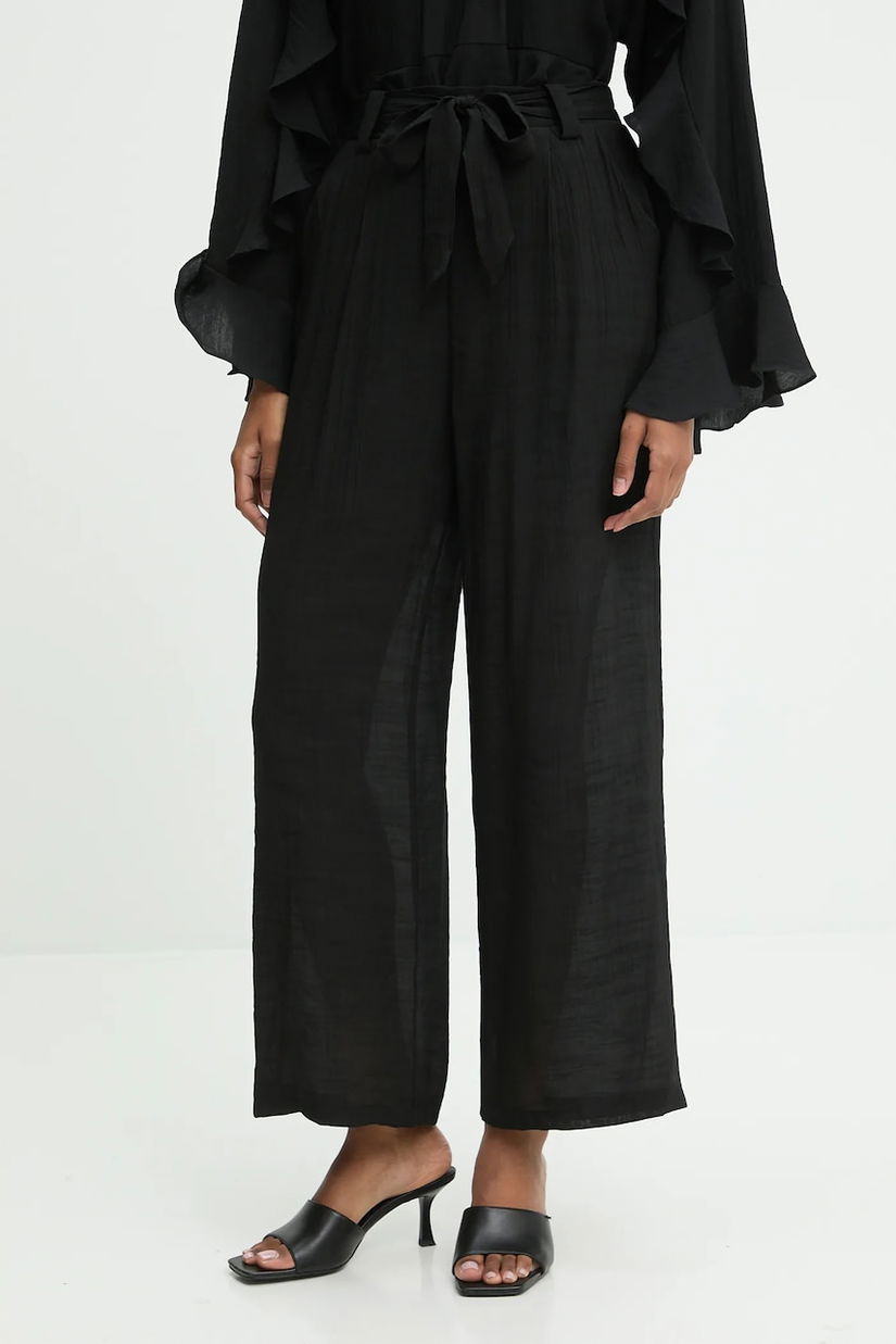 Answear.LAB pantaloni culoarea negru, lat, high waist