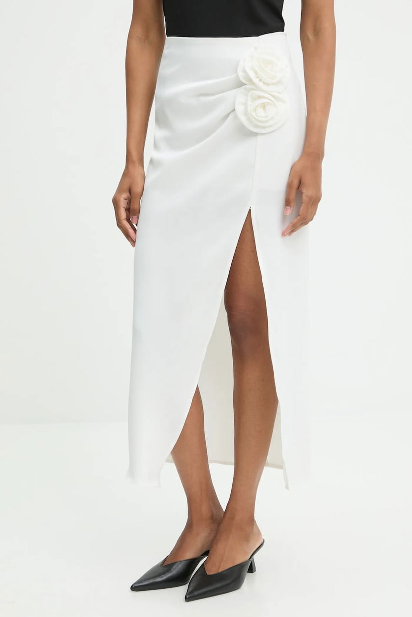Answear.LAB fusta culoarea alb, maxi, drept