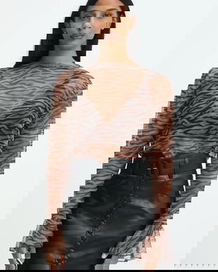 Answear.LAB bluza culoarea maro, modelator