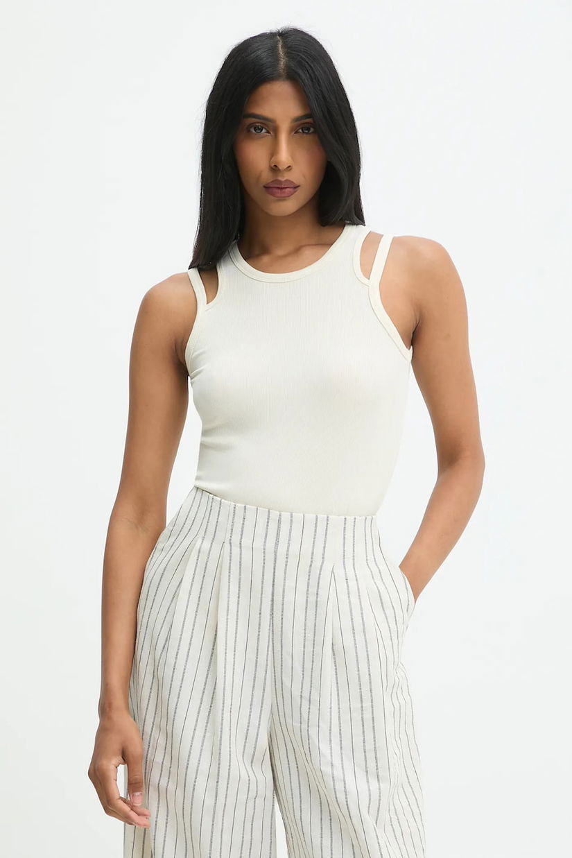Answear.LAB bluza culoarea bej, neted