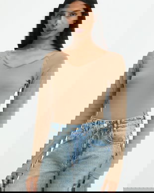 Answear Lab bluza culoarea maro, neted