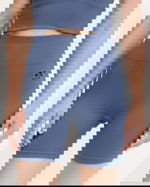 P.E Nation pantaloni scurți de antrenament Restore Seamless culoarea negru, uni, high waist, 243S296