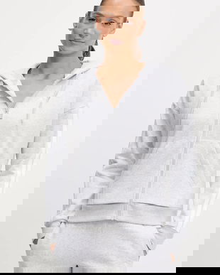 adidas bluză Essentials culoarea gri, cu glugă, melanj, IN6179