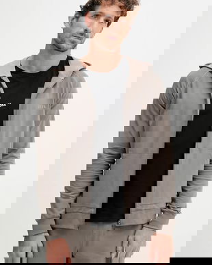 BOSS bluză lounge culoarea albastru marin, cu glugă, neted