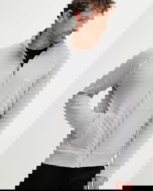 BOSS bluză lounge culoarea gri, uni, 50515307