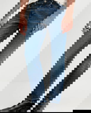 Karl Lagerfeld jeansi culoarea albastru marin