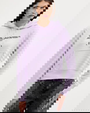 Karl Lagerfeld Jeans bluză culoarea negru, cu glugă, cu imprimeu, A2W20053