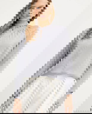 BOSS bluză de mătase culoarea violet, uni, 50548224