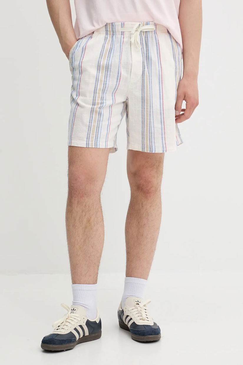 Tommy Jeans pantaloni scurți din bumbac culoarea bej, DM0DM21948
