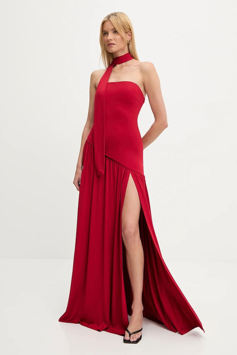 Answear.LAB rochie culoarea rosu, maxi, evazati