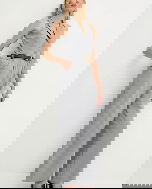 Answear.LAB salopeta culoarea gri, cu decolteu in v