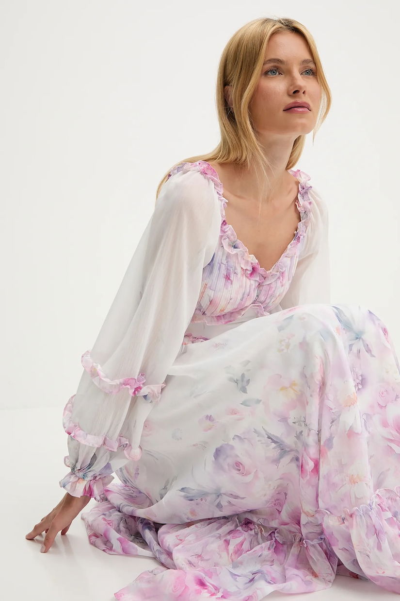 Answear.LAB rochie culoarea violet, maxi, evazati
