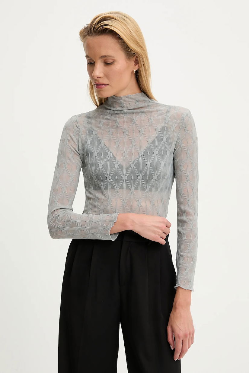 Answear.LAB bluza culoarea gri, neted
