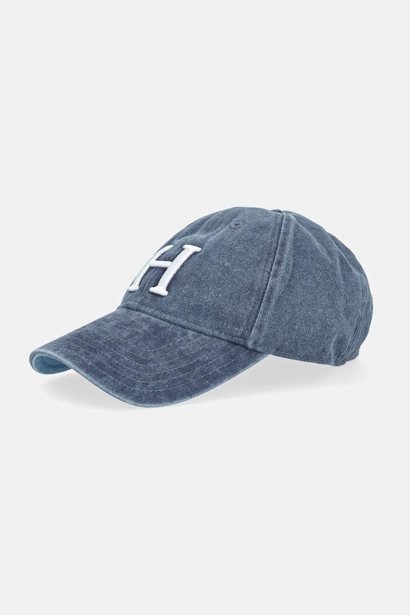 Hackett London șapcă de baseball din denim culoarea bleumarin, cu imprimeu, HM042654
