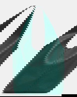 Answear.LAB poșetă de piele culoarea verde