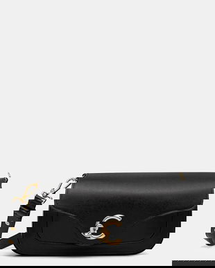 Coccinelle poșetă de piele COCCINELLE C-ME CALF culoarea negru, E1.SSK.12.03.01