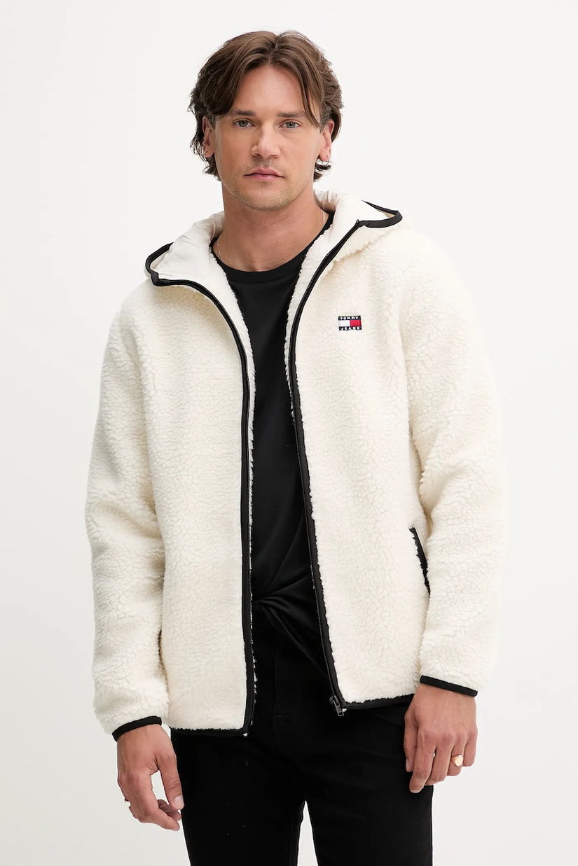 Tommy Jeans hanorac fleece culoarea negru, DM0DM19224