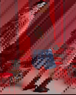 Medicine hanorac de bumbac culoarea roz, cu glugă, cu imprimeu