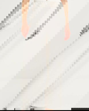 Answear Lab pantaloni culoarea alb, lat, high waist