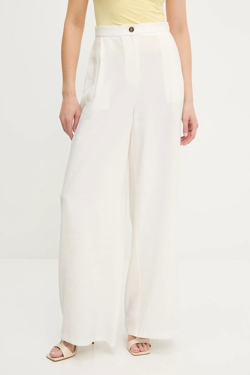 Answear Lab pantaloni culoarea alb, lat, high waist
