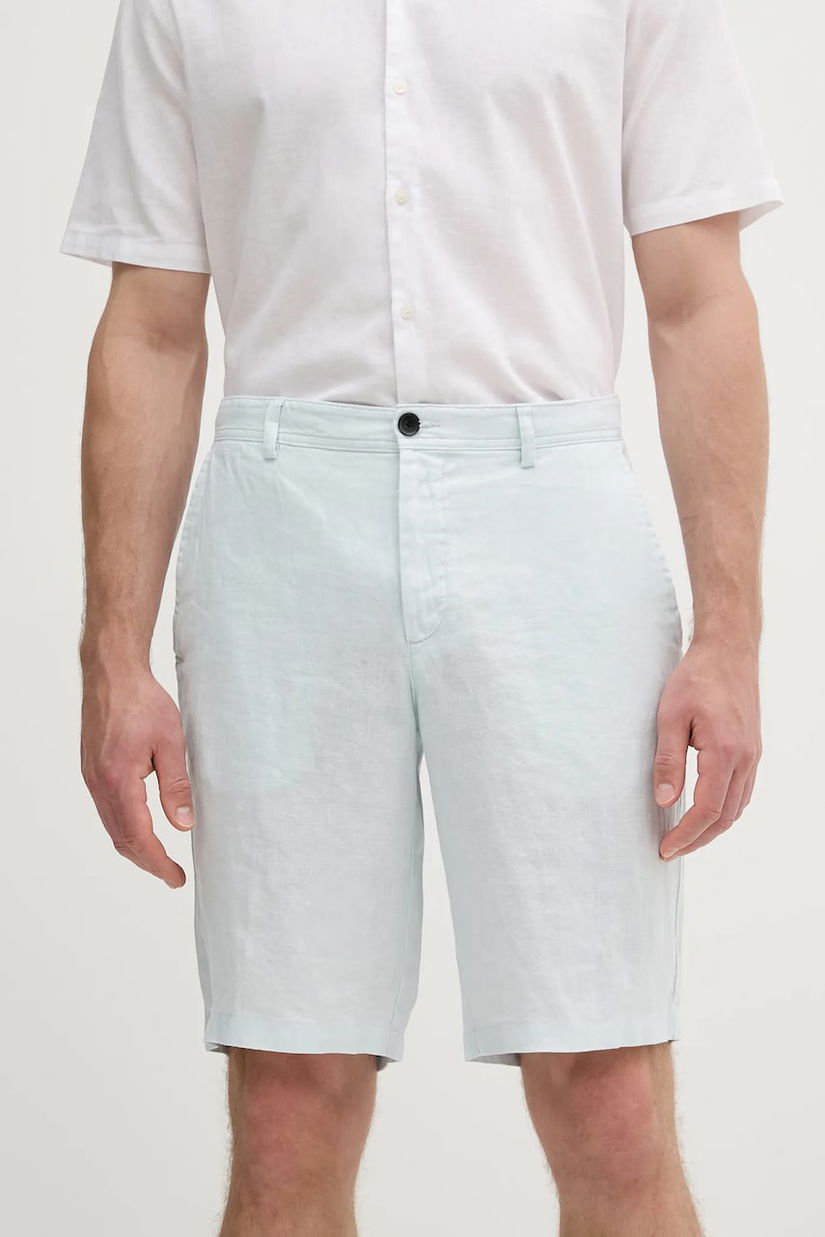 Sisley pantaloni scurti din in culoarea bej