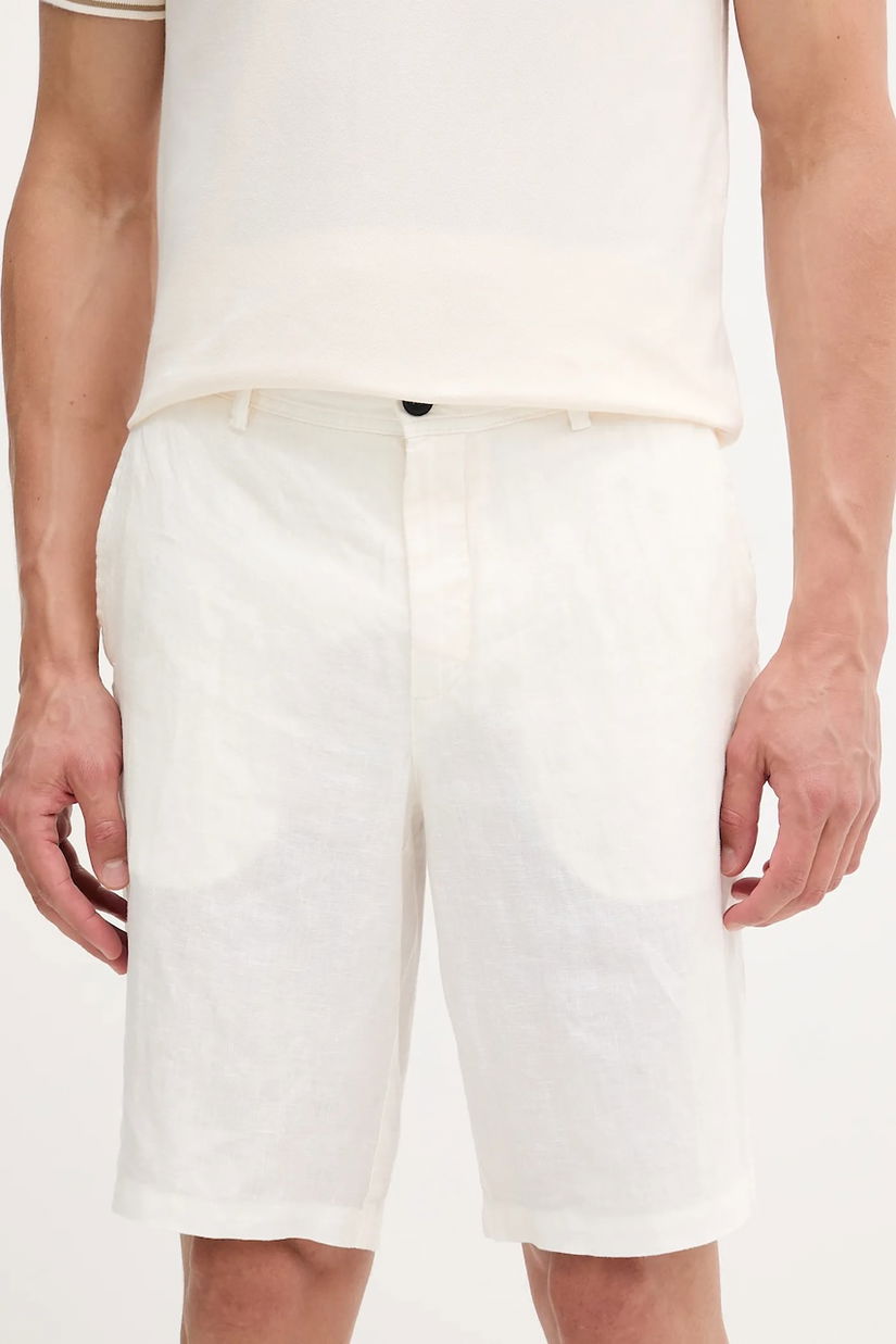 Sisley pantaloni scurti din in culoarea bej