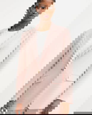 BOSS sacou culoarea roz, un singur rand de nasturi, neted