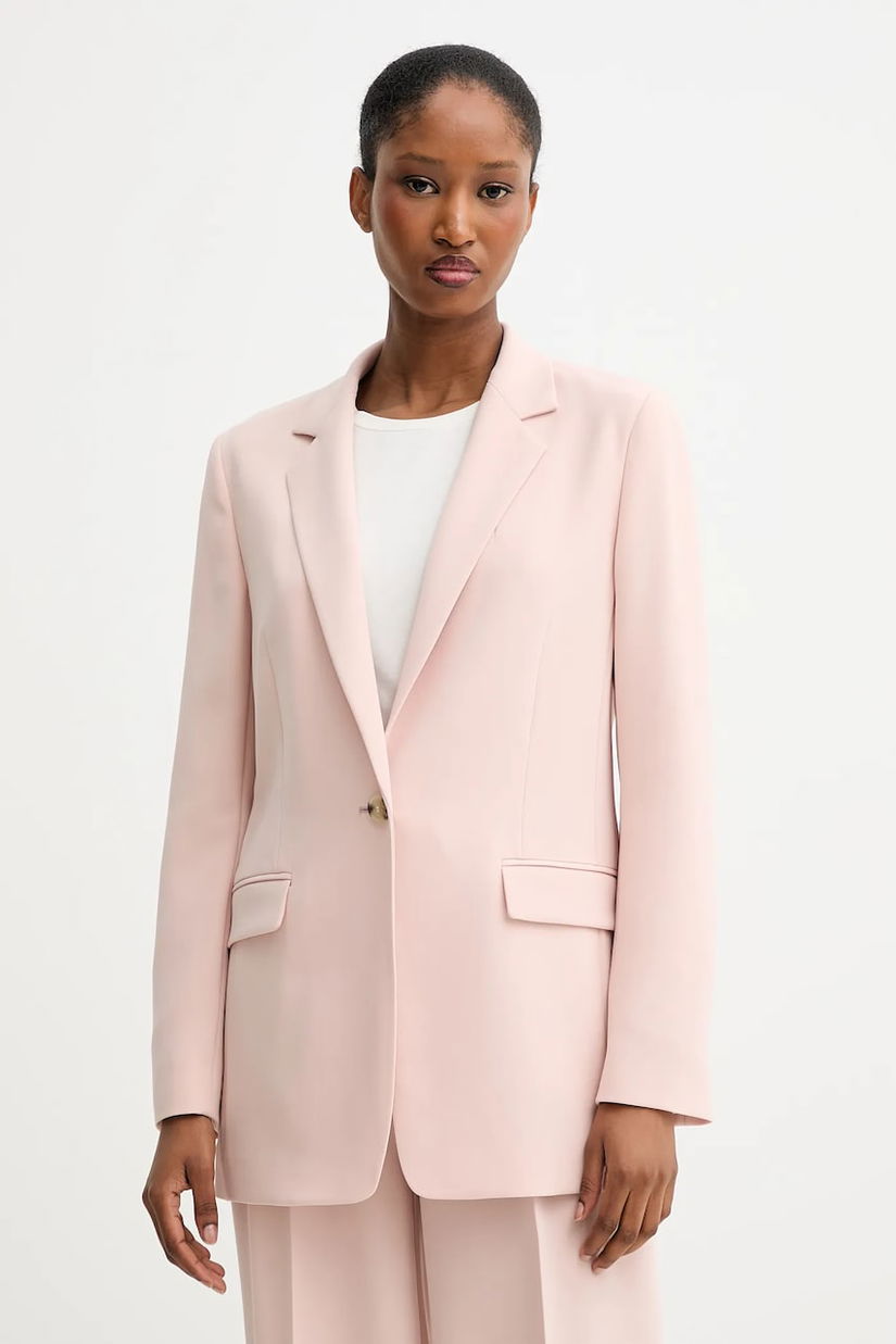 BOSS sacou culoarea roz, un singur rand de nasturi, neted