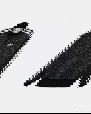 adidas Originals bluză Firebird culoarea negru, cu imprimeu, JV7579