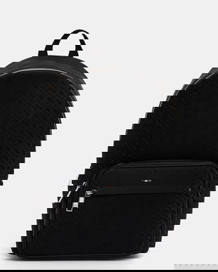 BOSS rucsac culoarea negru, mare, cu imprimeu, 50548062