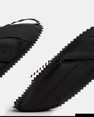 BOSS rucsac culoarea negru, mic, cu imprimeu, 50548087