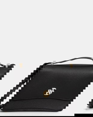 BOSS poșetă de piele culoarea negru, 50554935