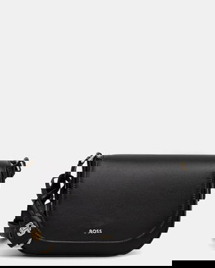 BOSS poșetă de piele culoarea negru, 50547756