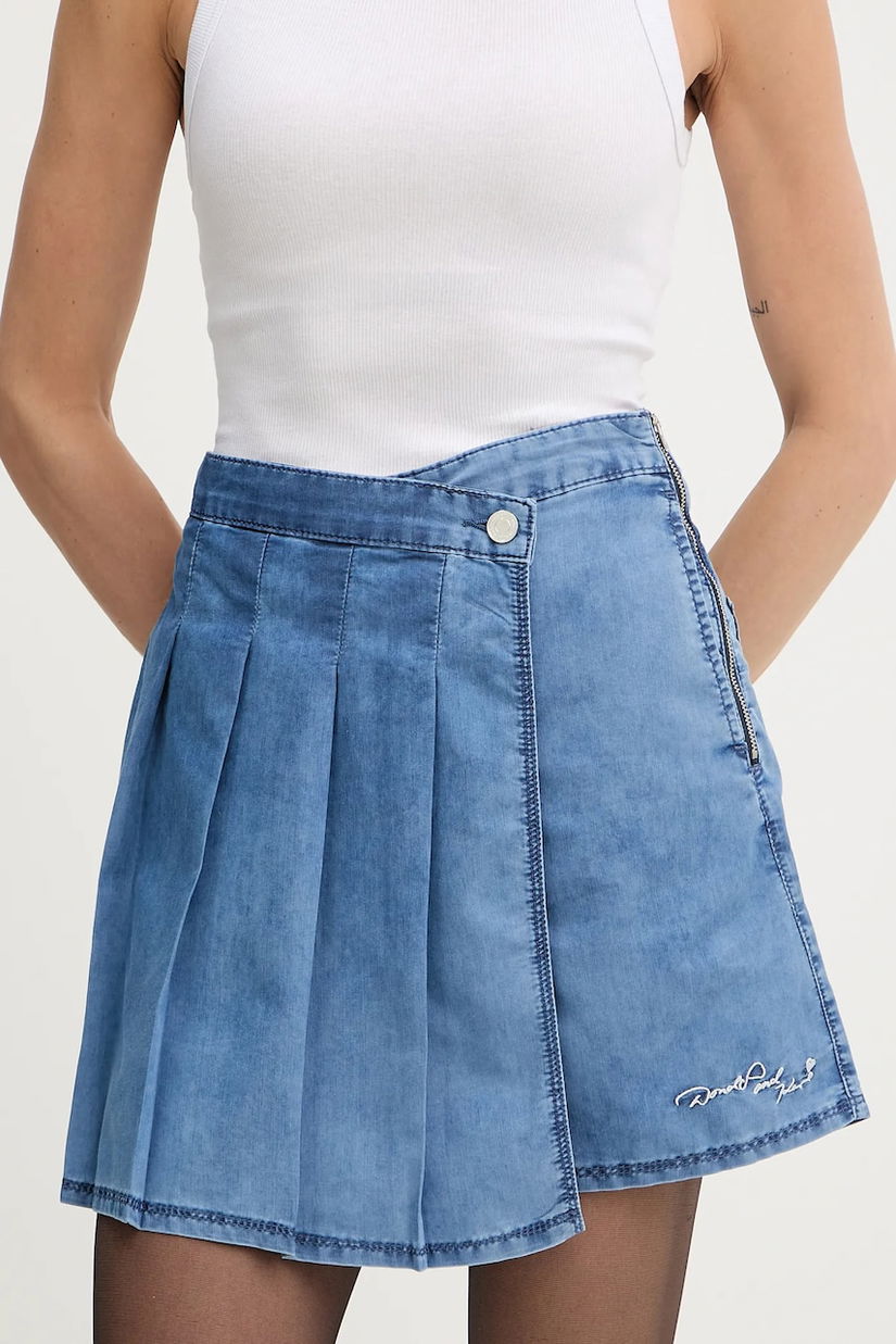 Karl Lagerfeld fustă și pantaloni denim KL X DISNEY cu imprimeu, high waist, A3W12002
