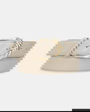 BOSS curea de piele culoarea bej, 50536887