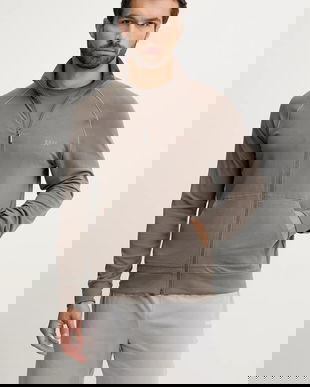 BOSS bluză lounge culoarea gri, uni, 50515307