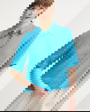 United Colors of Benetton camasa de in culoarea maro, cu guler clasic, regular