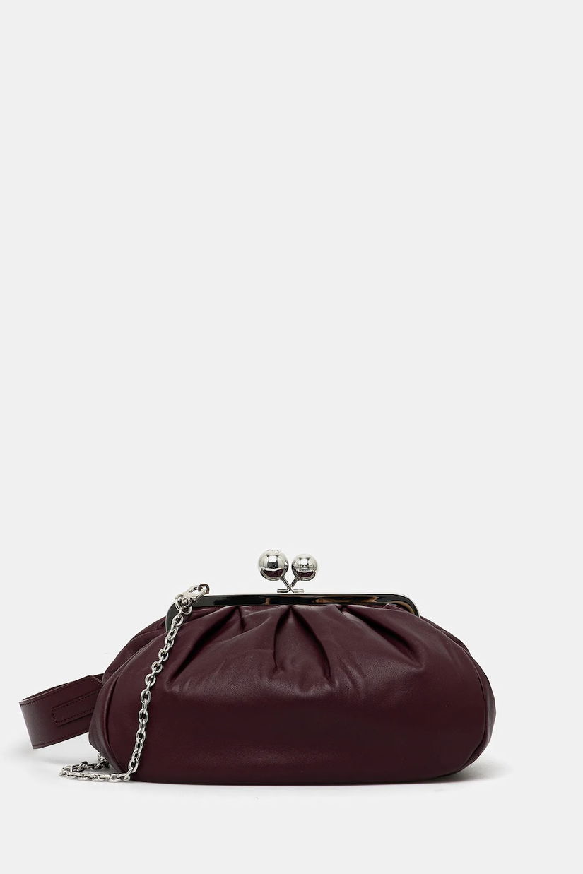 Weekend Max Mara poșetă piele CUBICO culoarea bordo, 2525516194600