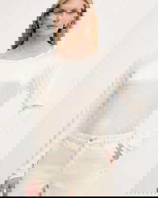 BOSS Green bluză din amestec de mătase culoarea bej, uni, 50541888