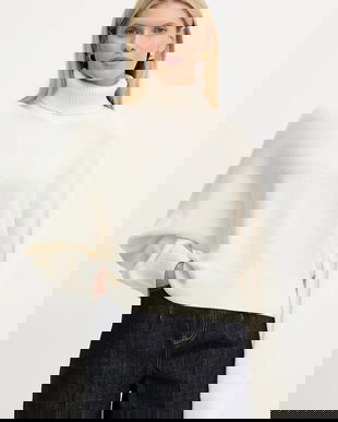 MICHAEL Michael Kors pulover de lână culoarea bej, cu guler, MT5617UF2G