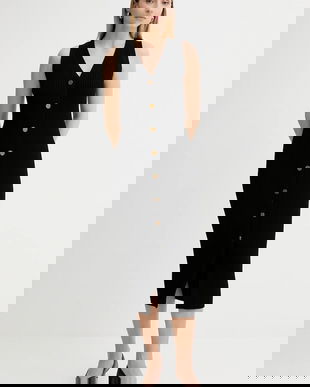 MICHAEL Michael Kors rochie culoarea negru, midi, mulată, MT5832533D