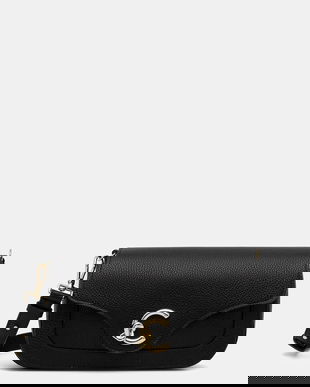 Coccinelle poșetă de piele COCCINELLE C-ME culoarea negru, E1.SSL.12.03.01