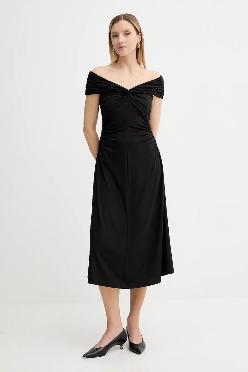 MICHAEL Michael Kors rochie culoarea negru, midi, evazați, MT5831DH69