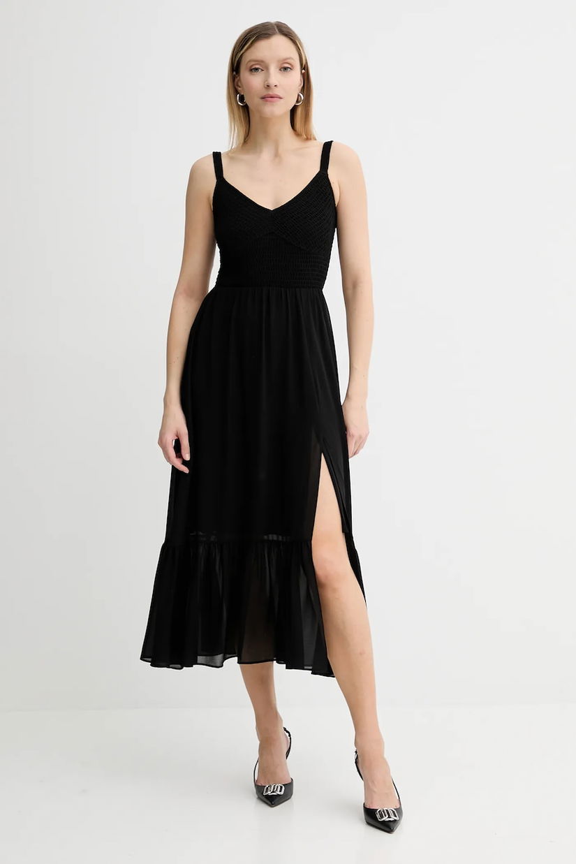 MICHAEL Michael Kors rochie culoarea negru, midi, evazați, MT583467R3
