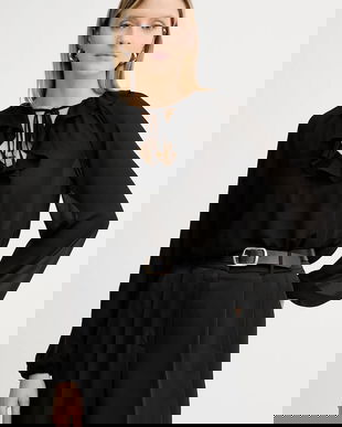 MICHAEL Michael Kors bluză culoarea negru, uni, MT541DQ7R3