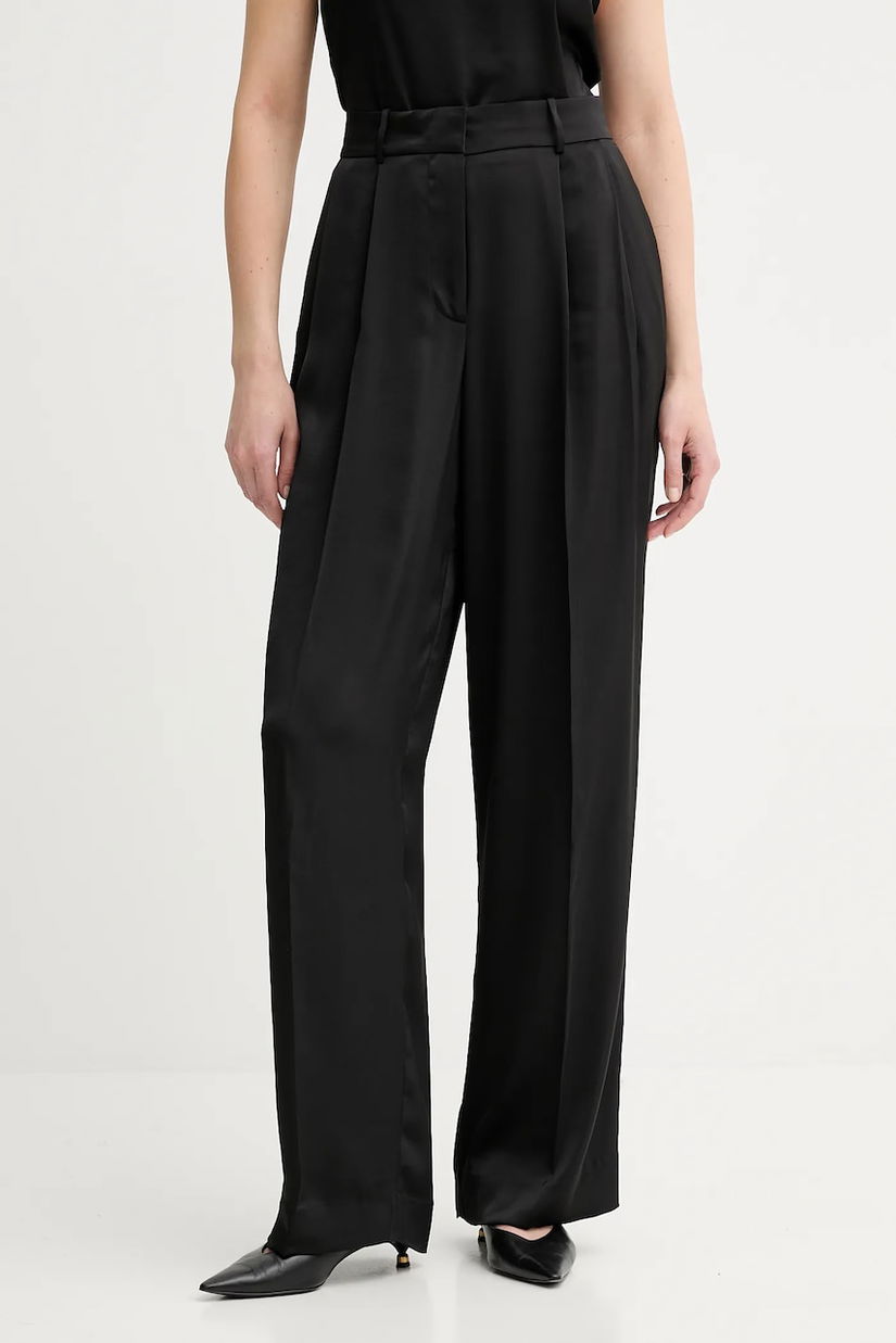 MICHAEL Michael Kors pantaloni culoarea negru, drept, high waist, MT530VRAYJ